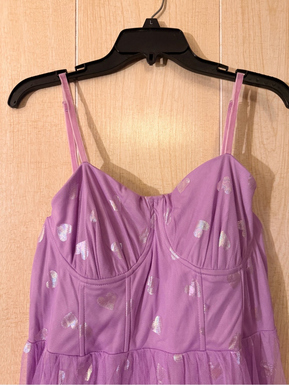 Betsey Johnson Lavender Heart Print Dress - Picture 4 of 10